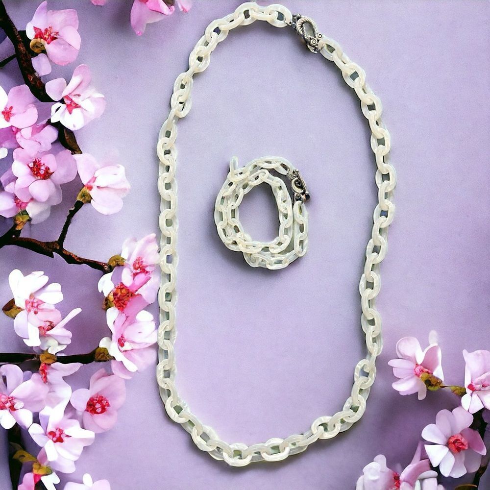 Vintage Lorren Bell Faux Ivory link necklace/bracelet